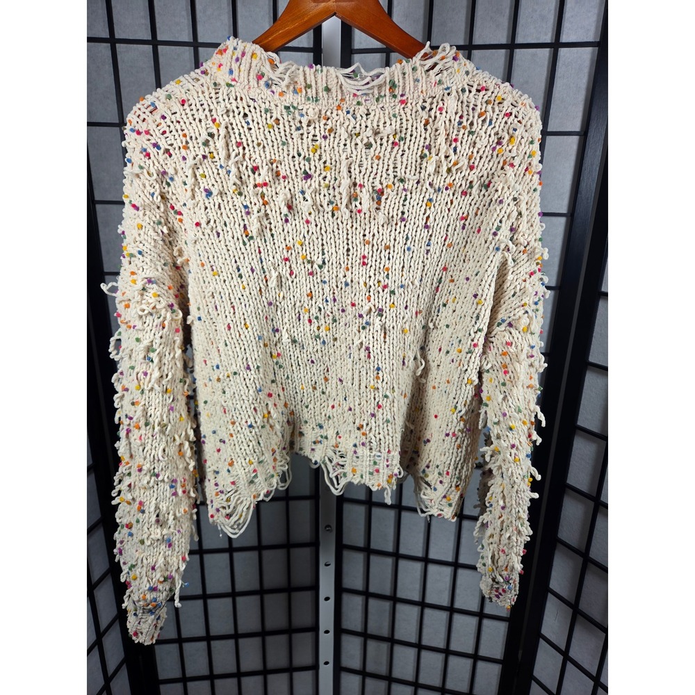 POL Grunge Chunky Confetti Knit Distressed Sweater size Medium - Picture 5 of 5